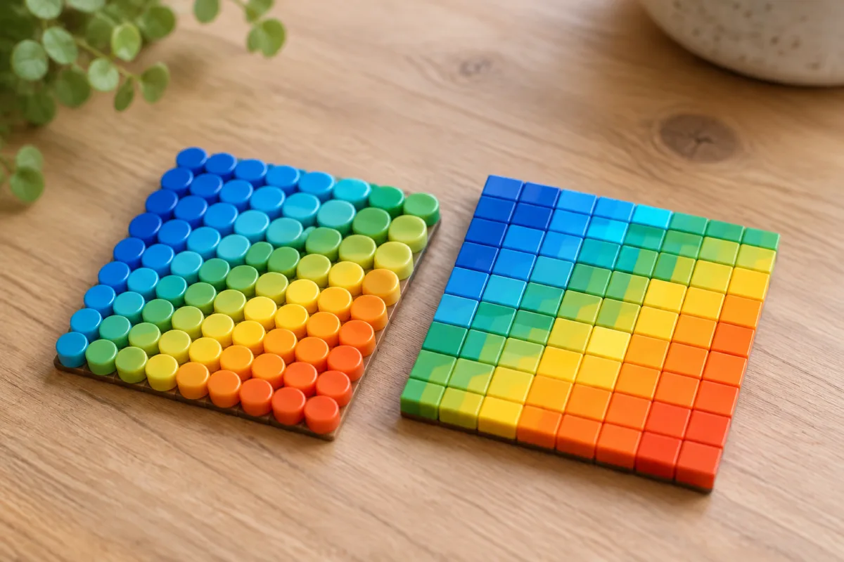 Runde oder eckige Fliesen fürs Mosaik?