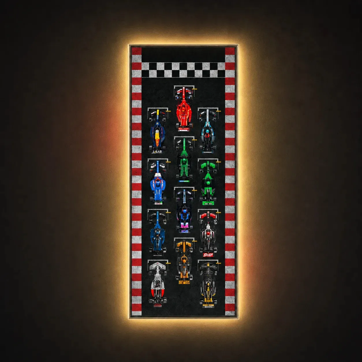 Wall Display Frame for LEGO® Speed Champions F1 | 12-Car | Track version