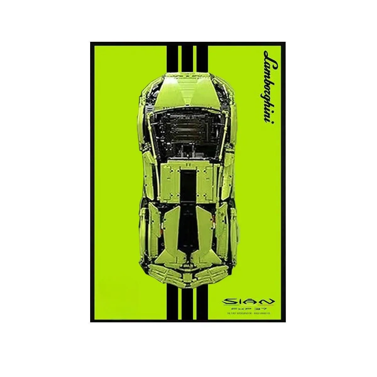 Wall Mount Display Frame Compatible with LEGO® Lamborghini Sian 42115 Style A