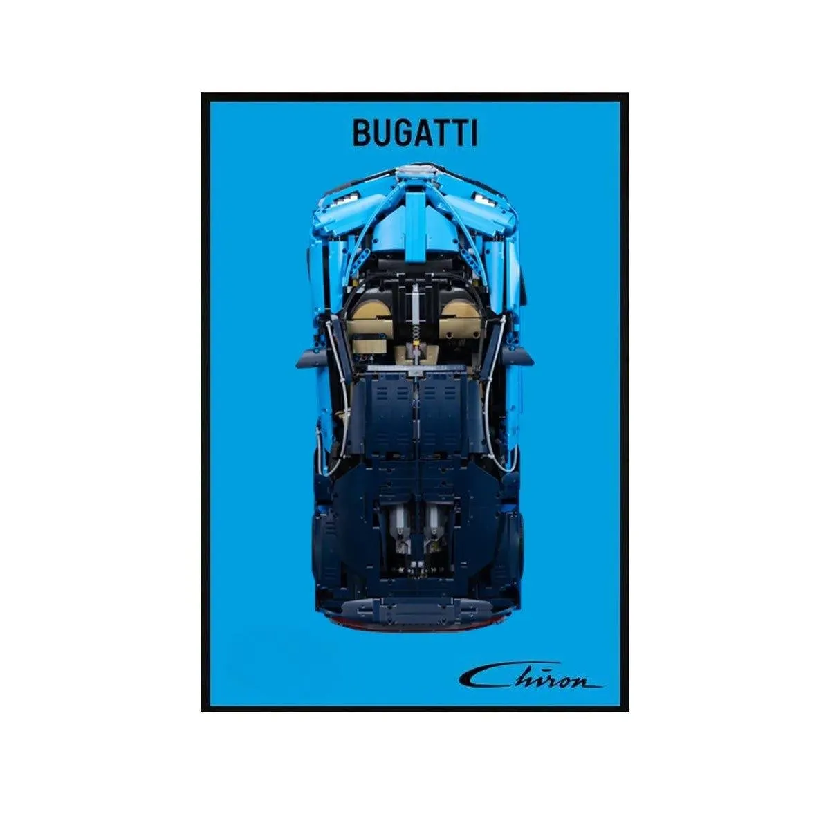 Premium Wall Display Frame Compatible with LEGO® Bugatti Chiron 42083 Style C