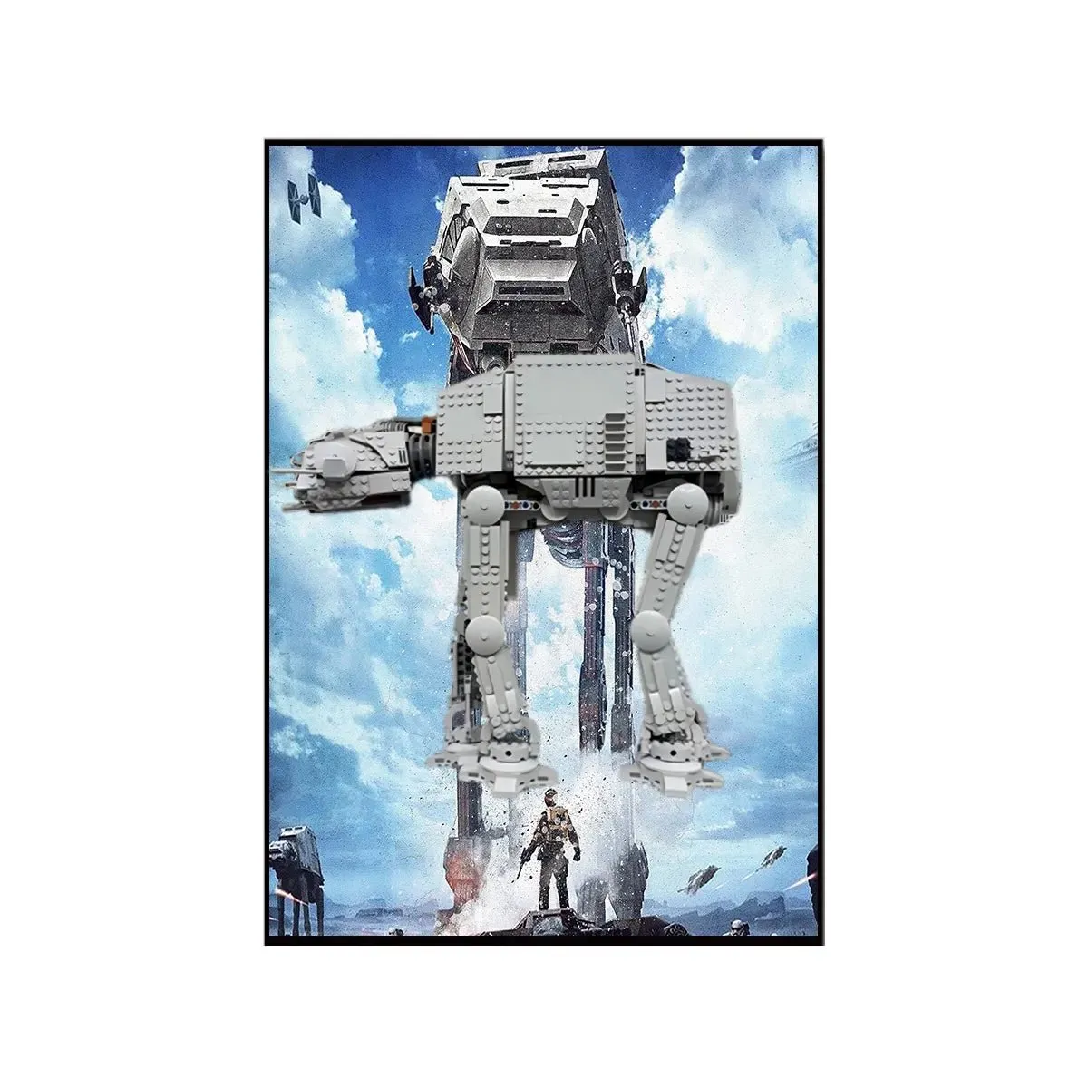 Wall Display Frame Compatible with LEGO® Star Wars™ AT-AT Walker 75288 Style B
