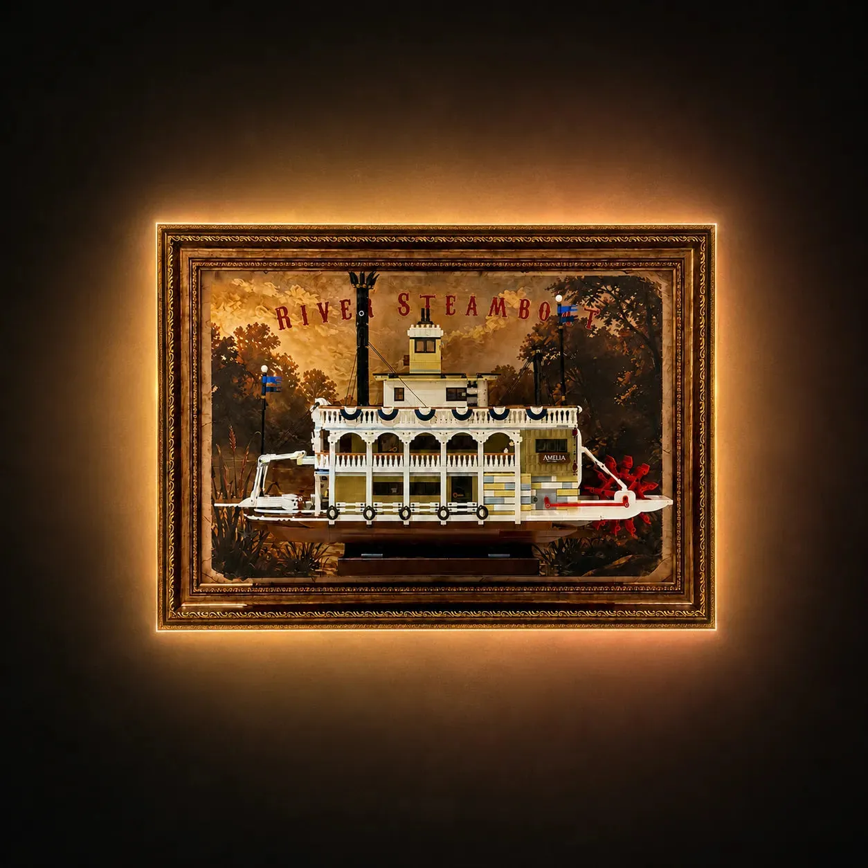Wall Display Frame for LEGO® River Steamboat 21356