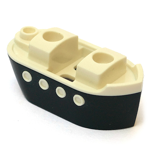 Minifig Hipwear, Ferry / Boat Costume with Black Hull Pattern White