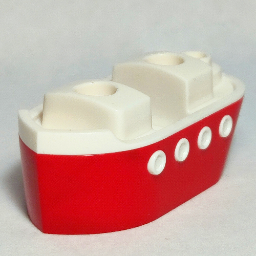 Minifig Hipwear, Ferry / Boat Costume with Red Hull Pattern Weiß