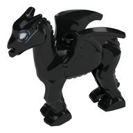 Creature, Horse / Thestral, Small with White Eyes print Black