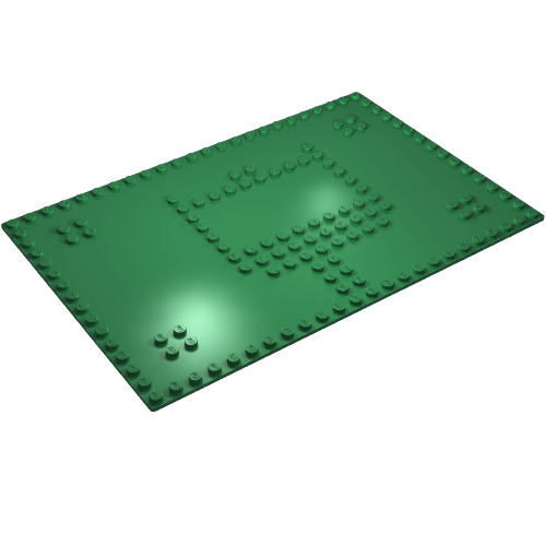 Baseplate 16 × 24 with Set 080 Red House Print in Green