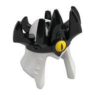 Hair and Crown, Long with Black Spiked Crown Pattern White