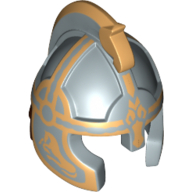 Helmet with Cheek Protection and Horsehead Comb (Rohan Style) with Eomer Print Mattsilber