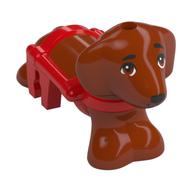Animal, Dog, Dachshund with Red Harness Pattern (Pickle) Dark Orange