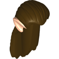 Hair Long Straight with Light Nougat Elf Ears Print Dark Brown