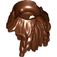 Minifig Neckwear Beard, Full with Braided Moustache Ends Rotbraun