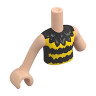 Minidoll Torso with Left Limb Reduction, Light Nougat Arms and Hand with Black/Yellow Striped Top (Bee) print Light Nougat