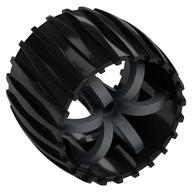 Wheel 49.5 Mars Rover with Flat Silver Spokes Pattern Mattsilber