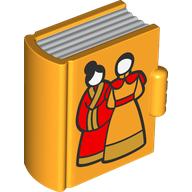 Duplo Book, Two Women in Asian Robes Print Leuchtendes Hellorange