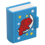 Duplo Book, Red Rabbit on Moon print Dark Azure