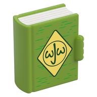Duplo Book, Bright Light Yellow Diamond, Dark Green 'JWJ' print Lime