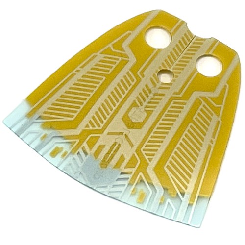 Neckwear Cape, Yellow with Trans-Clear Bottom, Silver Circuitry Print (Vision) Perlgold