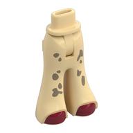 Minidoll Hips and Wide Pants with Dark Red Shoes, Dark Tan Stains print Tan