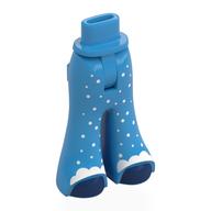 Minidoll Hips and Wide Pants with Dark Blue Toes, White Snow print Dunkelazur