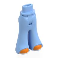 Minidoll Hips and Wide Pants with Orange Shoes, White Soles print Bright Light Blue