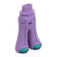 Minidoll Hips and Wide Pants with Dark Blue Creases, Dark Turquoise Shoes, Black Soles print Medium Lavender
