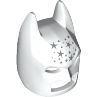Mask, Batman Cowl, Silver Stars, Dots print White