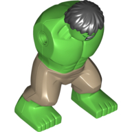 Body Giant, Hulk with Dark Tan Pants Print Hellgrün