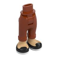 Minidoll Hips and Folded Trousers with Warm Tan Legs, Black Shoes, White Soles print Dark Orange