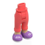 Minidoll Hips and Folded Trousers with Warm Tan Legs, Medium Lavender Shoes, White Laces print Koralle