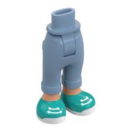 Minidoll Hips and Folded Trousers with Nougat Legs, Dark Turquoise/White Shoes print Sandblau