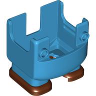 Nintendo Figure, Legs and Overalls with Two Front Studs and Reddish Brown Feet, with Internal Prongs for Ice Suit Dark Azure