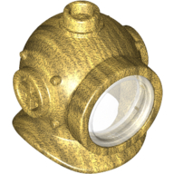 Helmet Underwater Deep Diver with Trans-Clear Glass Pearl Gold