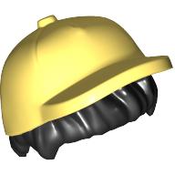 Hair and Hat, Cap, Black Hair Pattern Bright Light Yellow