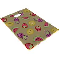 Duplo Bag with Radishes, Lemons, Strawberries, and Watermelon Print Weiß