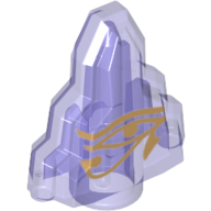 Rock 1 × 2 Crystal Stepped with Gold Egyptian Eye of Horus Print Trans-Purple