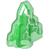 Rock 1 × 2 Crystal Stepped with White Lightning Print Trans-Green