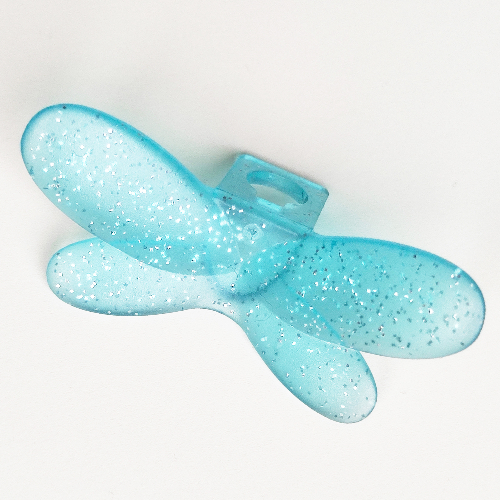 Minifig Neckwear Wings Fairy Glitter Trans-Light Blue