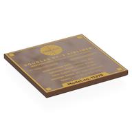 Tile 6 × 6 with Gold 'DOUGLAS DC-3 AIRLINER', Stats print Reddish Brown