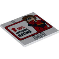 Tile 6 × 6 with Incredibles '18% Approval Rating', Red Arrow print White