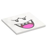 Tile 6 × 6 with King Boo Face, Dark Pink Tongue Print