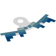 Neckwear Wings, Pixelated Blue and Medium Azure Squares Print Transparent