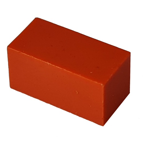 Modulex Tile 1 × 2 without Internal Support Modulex Red