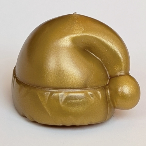 Santa Hat with Molded Top [PLAIN] Pearl Gold