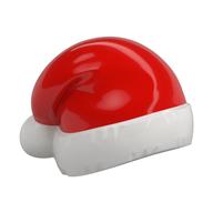 Santa Hat with Red Top Pattern White