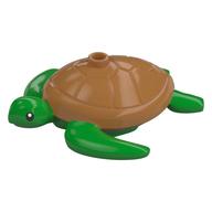 Animal, Turtle with Stud, Medium Brown Shell print Hellgrün