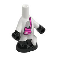 Microdoll Body Cat Tail with Black Feet, Hands, Dark Pink Bag print White