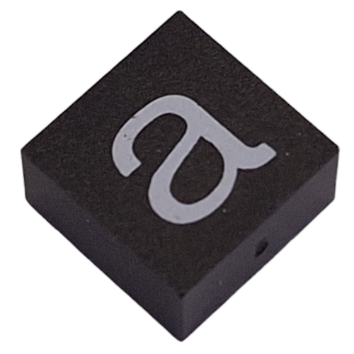 Modulex Tile 2 × 2 with White 'a' Print, without Internal Supports