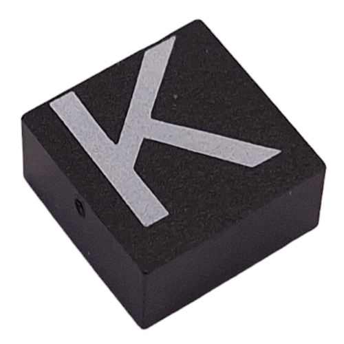 Modulex Tile 2 × 2 with White 'K' Print, without Internal Supports
