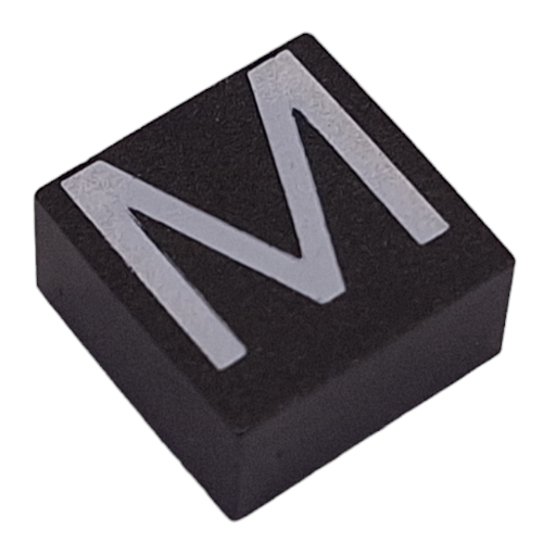 Modulex Tile 2 × 2 with White 'M' Print, without Internal Supports