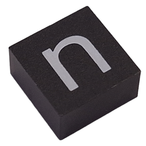 Modulex Tile 2 × 2 with White 'n' Print, without Internal Supports in Modulex Fliesengrau